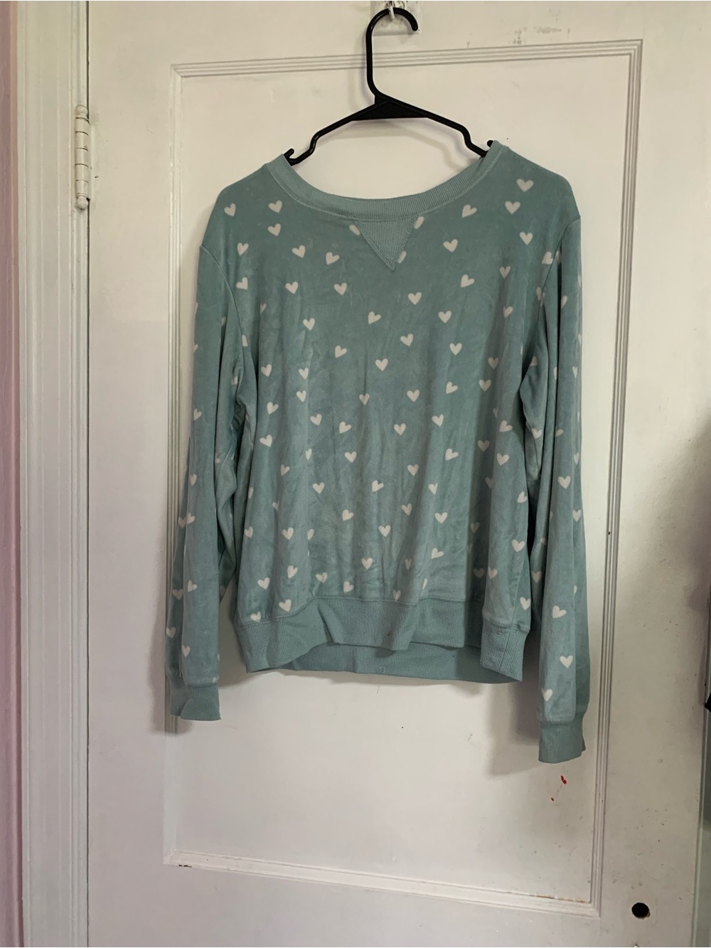 Honeydew Intimates Light Teal Heart-Print Crewneck Sweatshirt
